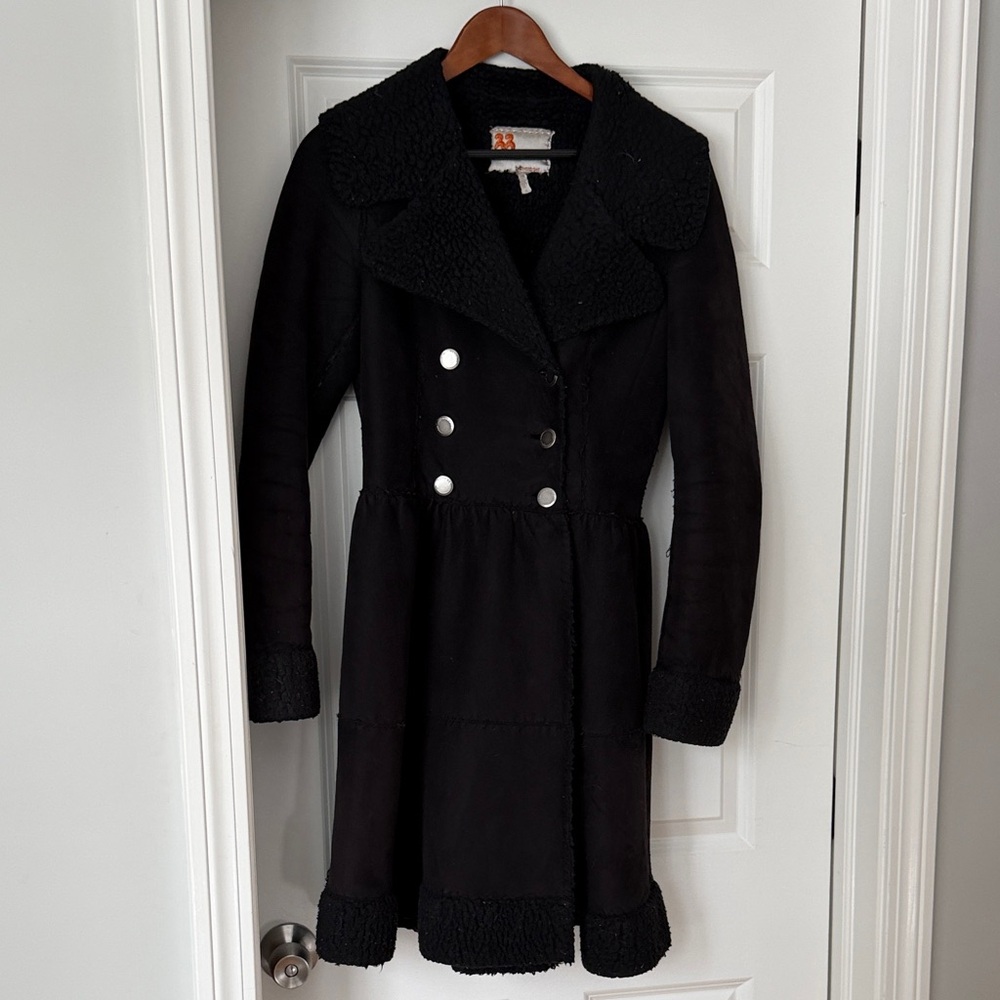 Twill Twenty Two Black Teddy Jacket with Silver Buttons